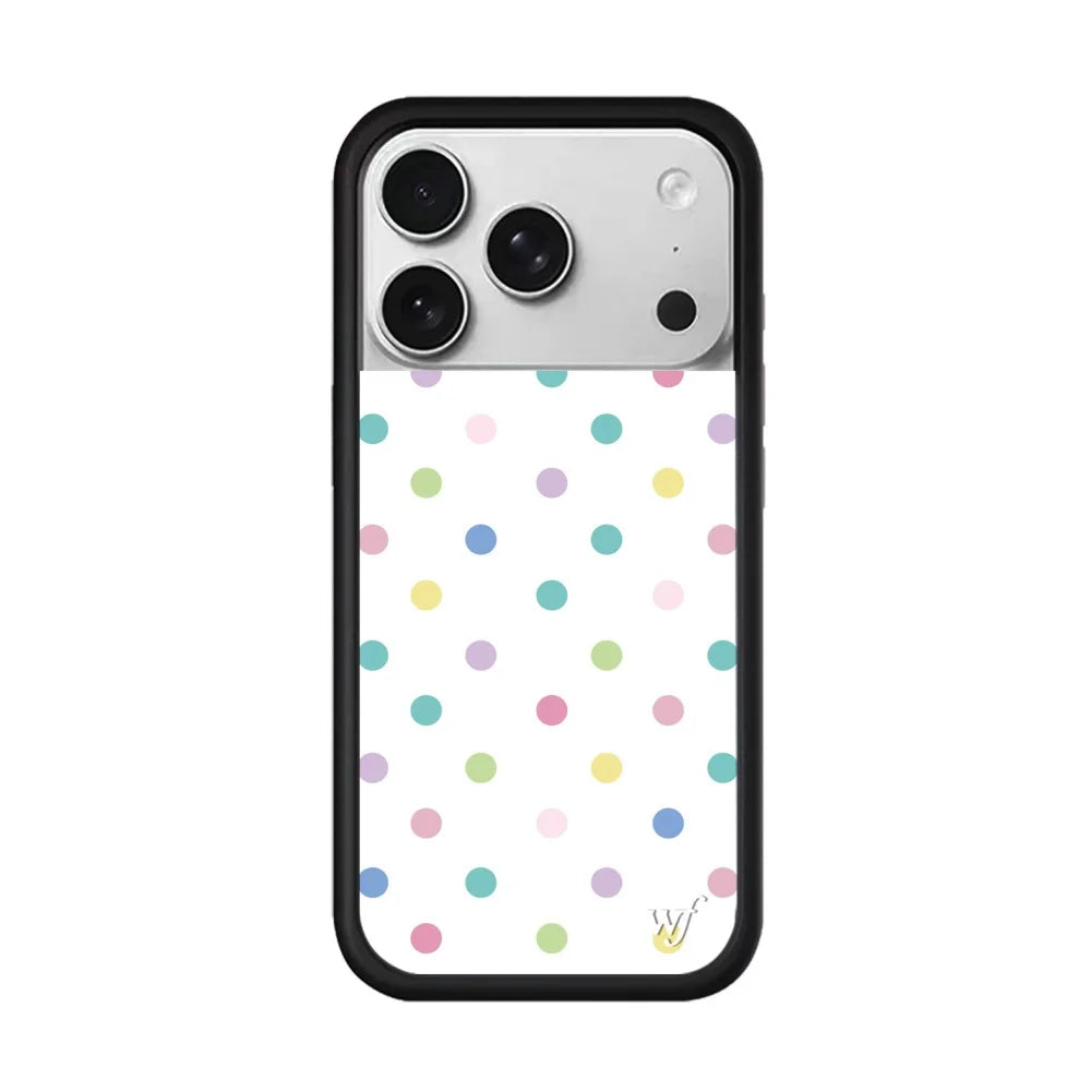 New Wildflower Cherry Strawberry Polka Dot Phone Case For iPhone Cute Cartoon Cover