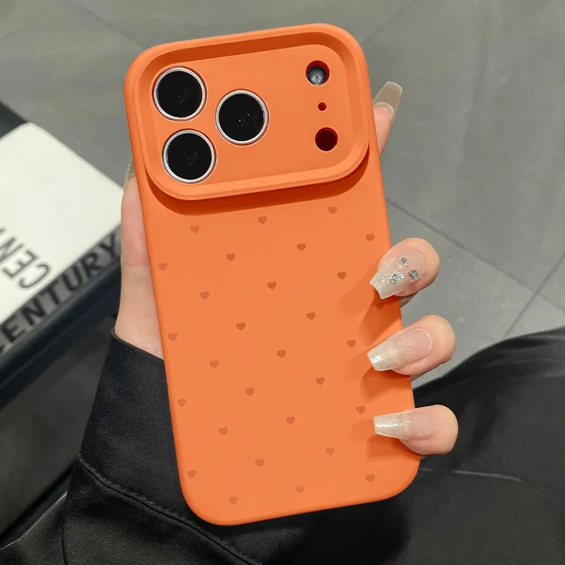 Cute Love Heart Candy Color Matte Soft Silicone iPhone Case