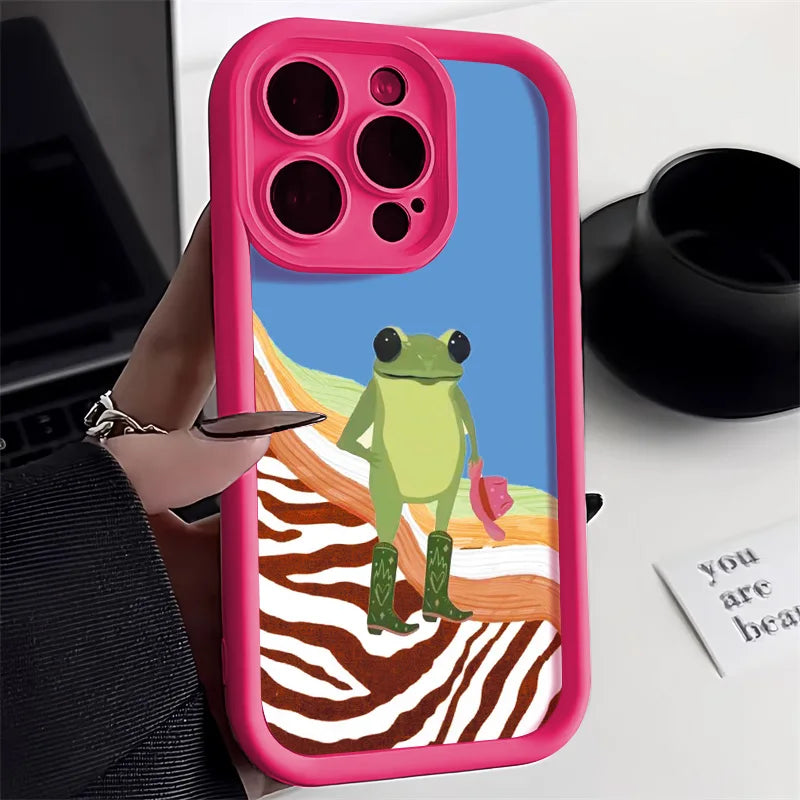 Cartoon Cute Frog Phone Case For iPhone