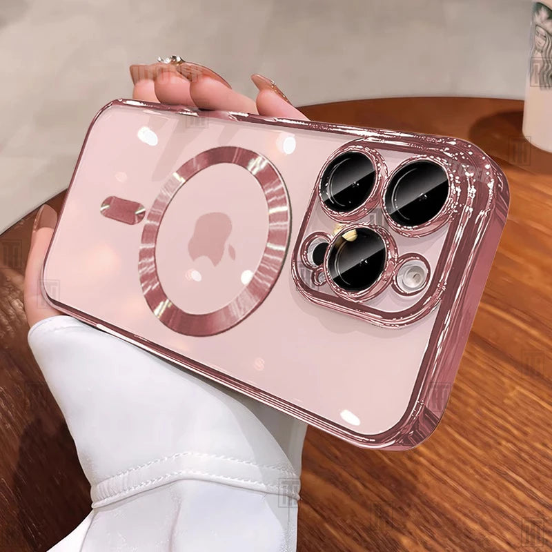 Desert Gold Clear MagSafe iPhone Case with Lens Protection