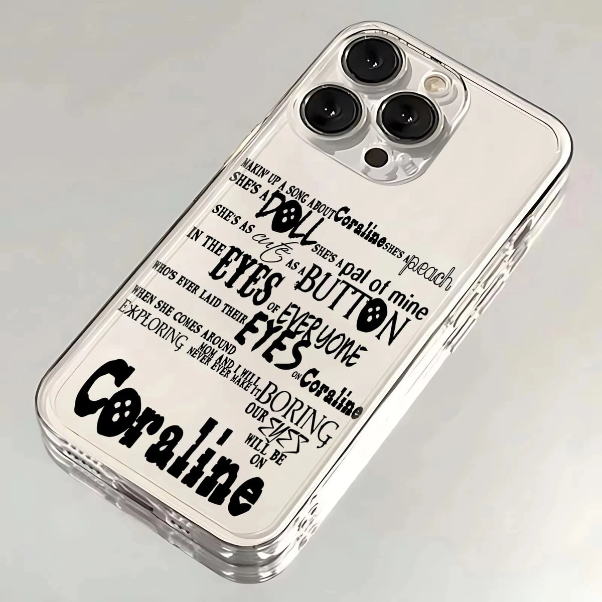 Coraline Soft Clear Phone Case For iPhone