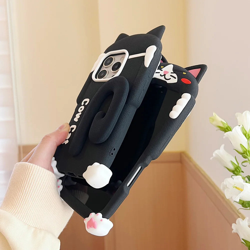 Cartoon Cow Cat Phone Case