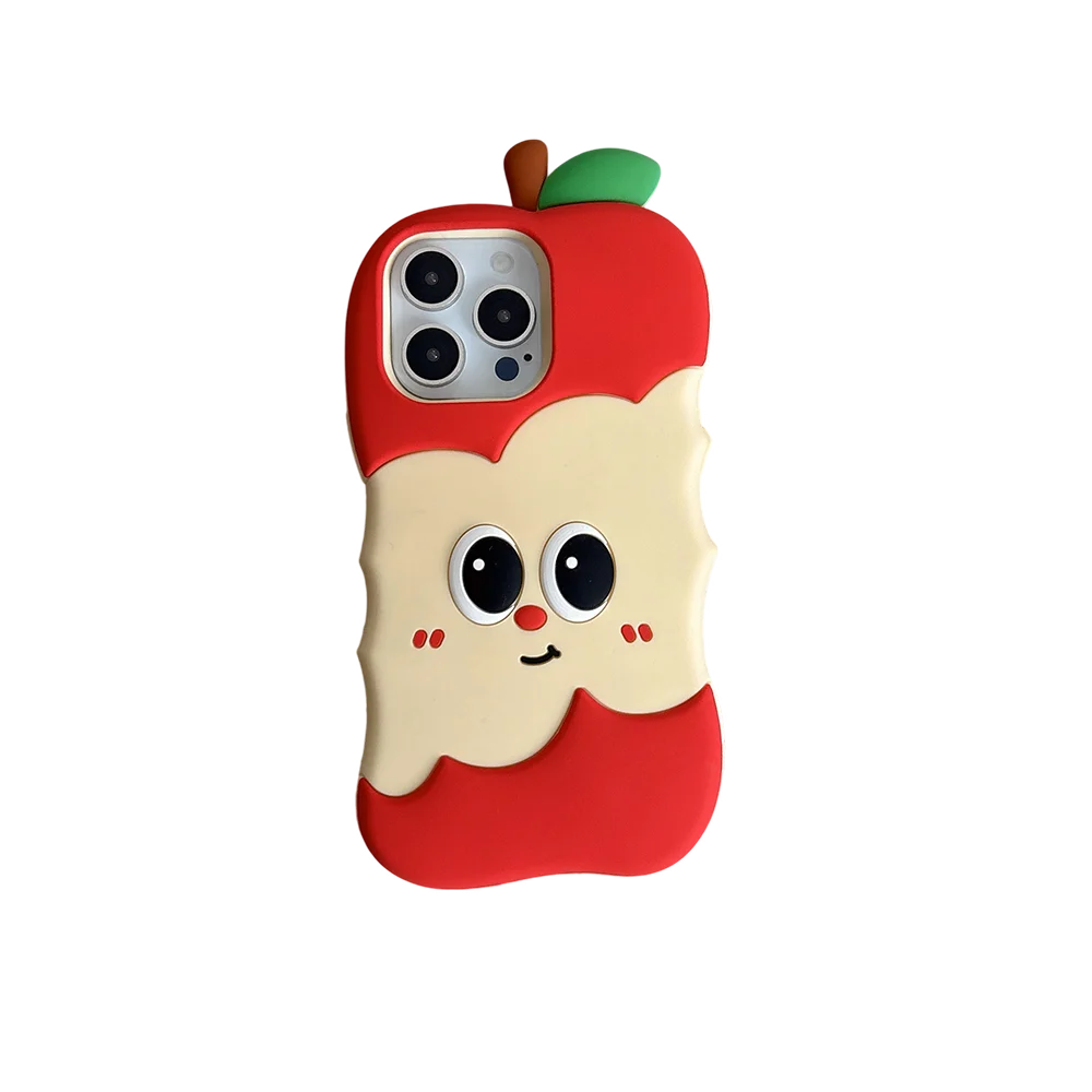 Funny 3D Cartoon Apple Designs Soft Silicone Phone Case For iphone