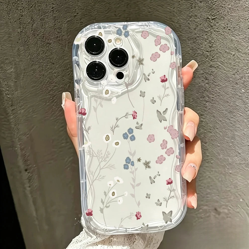 Fresh Small Blue Floral Pattern Phone Case For iPhone