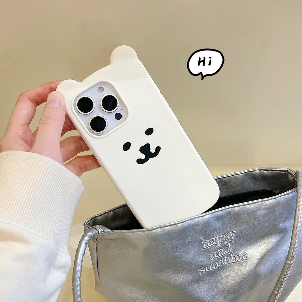 Funny 3D Cartoon Nagano Bear Phone Case Soft Silicone Cover For iPhone