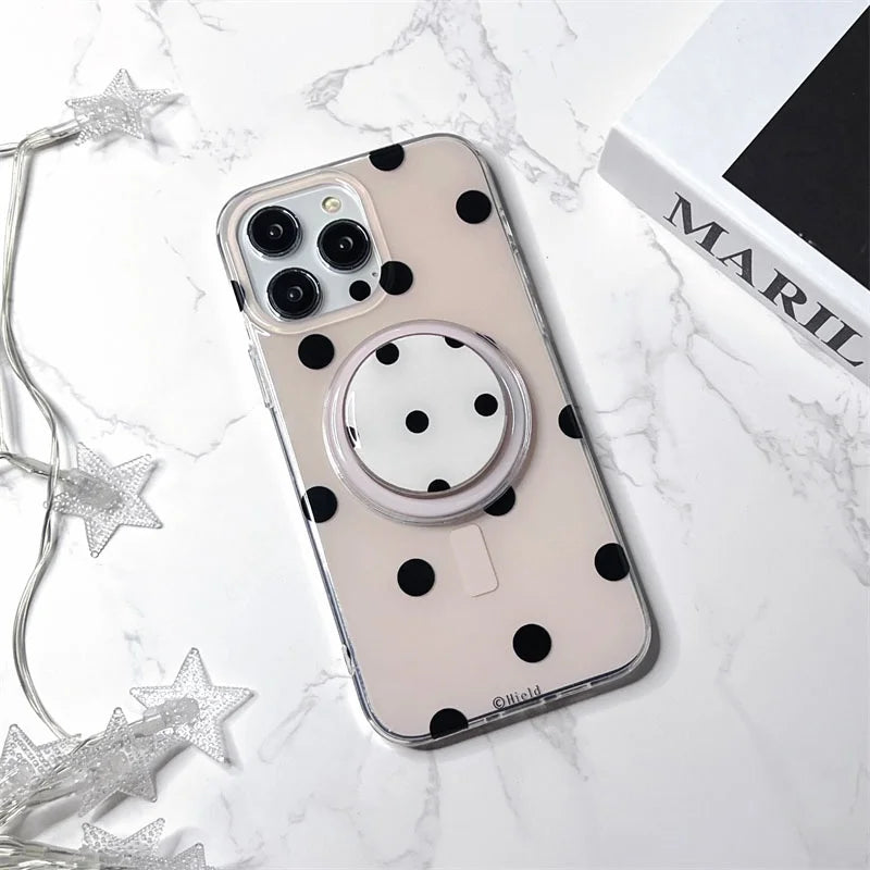 Simple Polka Dots Magnetic Holder Grip Tok Griptok Phone Case