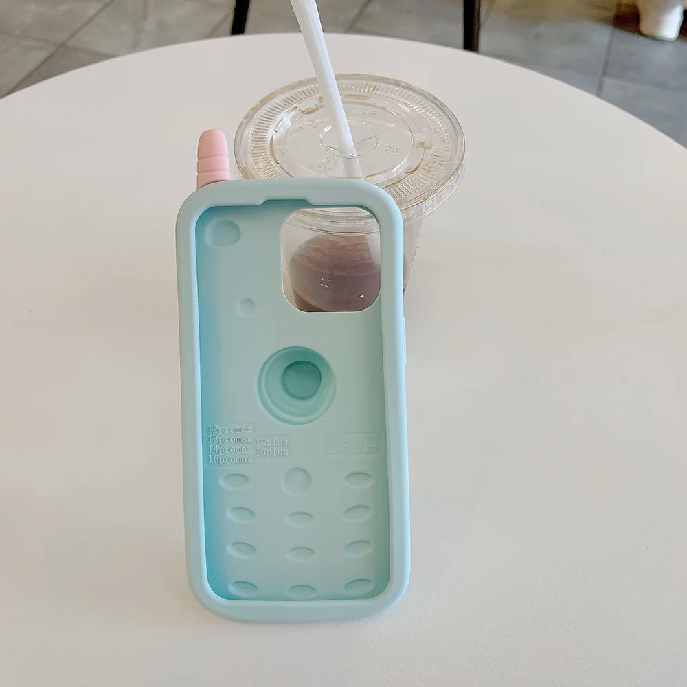 Cartoon Nagano Bear Telescopic Bracket Phone Case