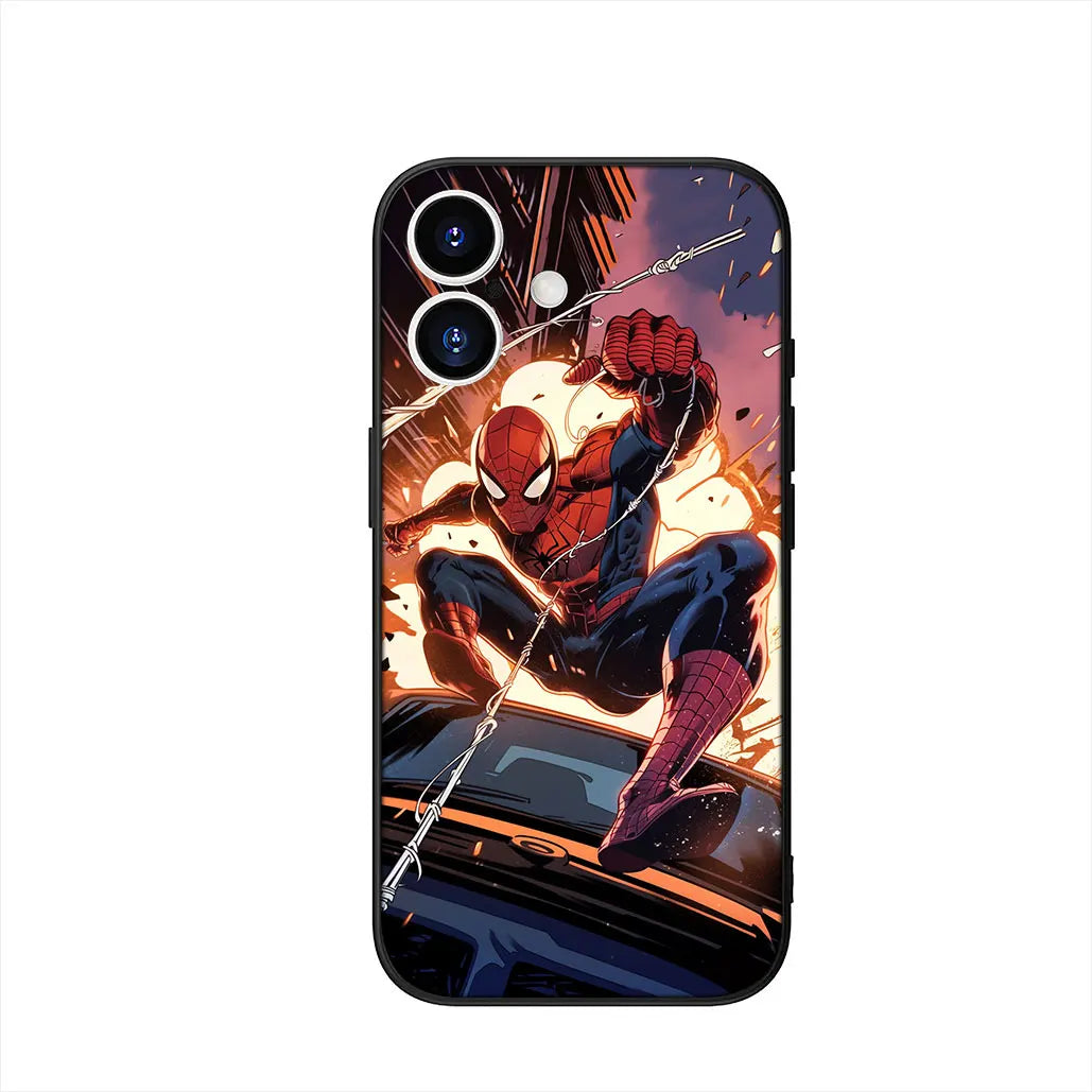 Sticker Marvel Spiderman Cover Phone Case For Apple iPhone