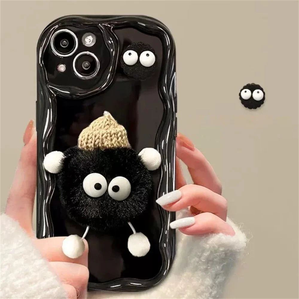 Cute 3D Fluffy Briquettes Phone Case
