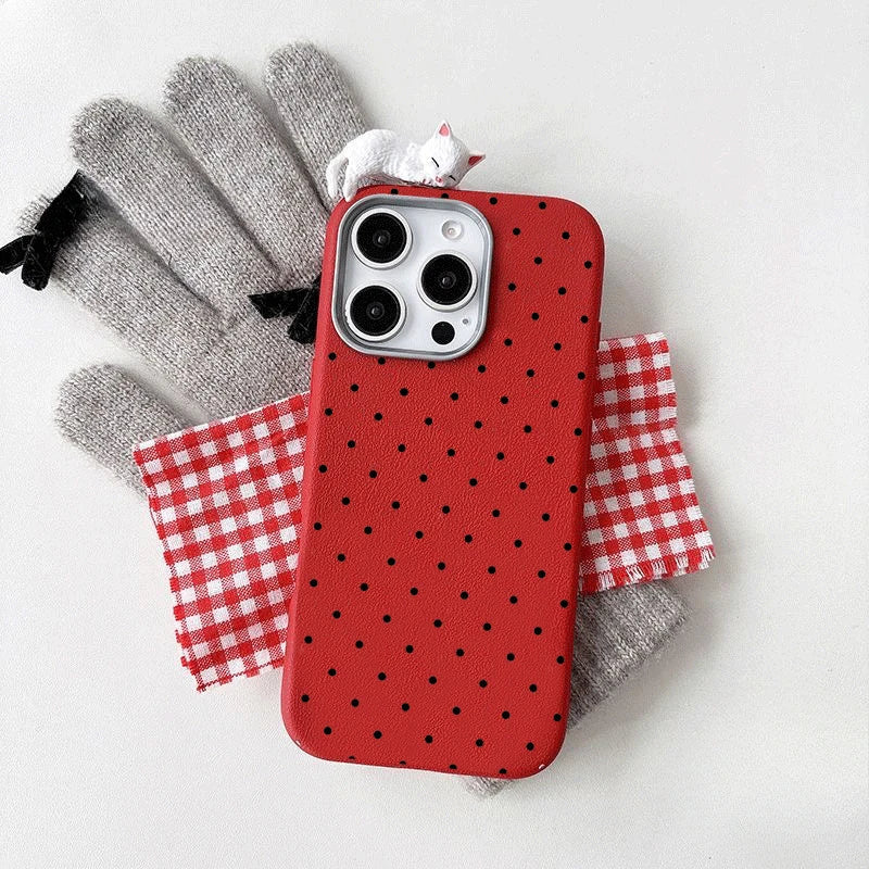 Cute Wave Point Dot 3D Doll Phone Case