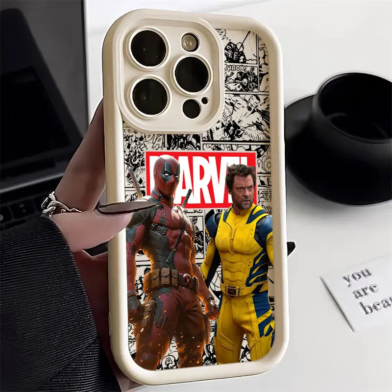 Marvel Deadpool Wolverine Silicone Case For Apple iPhone