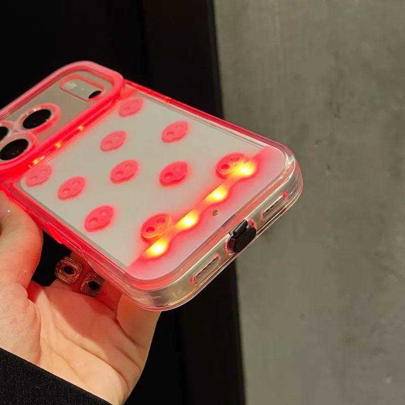 Gothic Luminous Skull LED Light Up Phone Case For iPhone