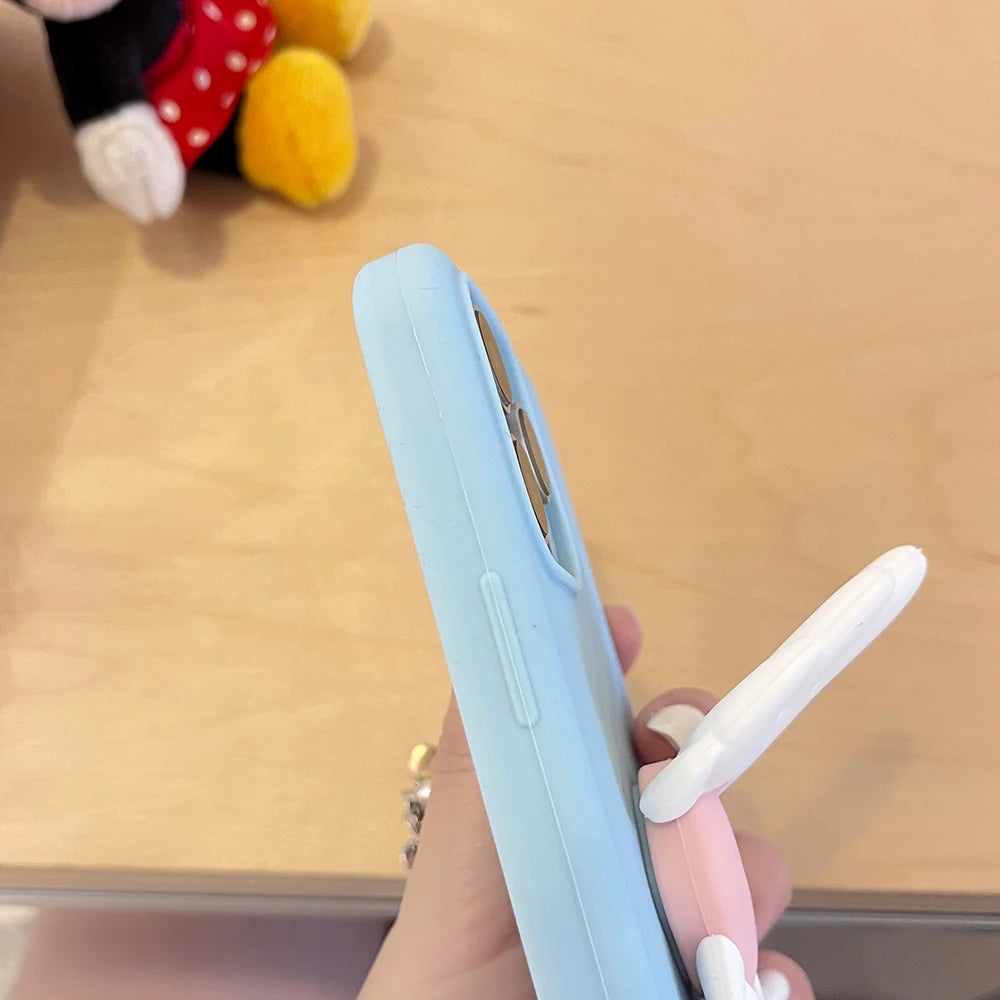 Kawaii 3D Angel Wings Soft Silicone Case With Stand Holder Cover Phone Case