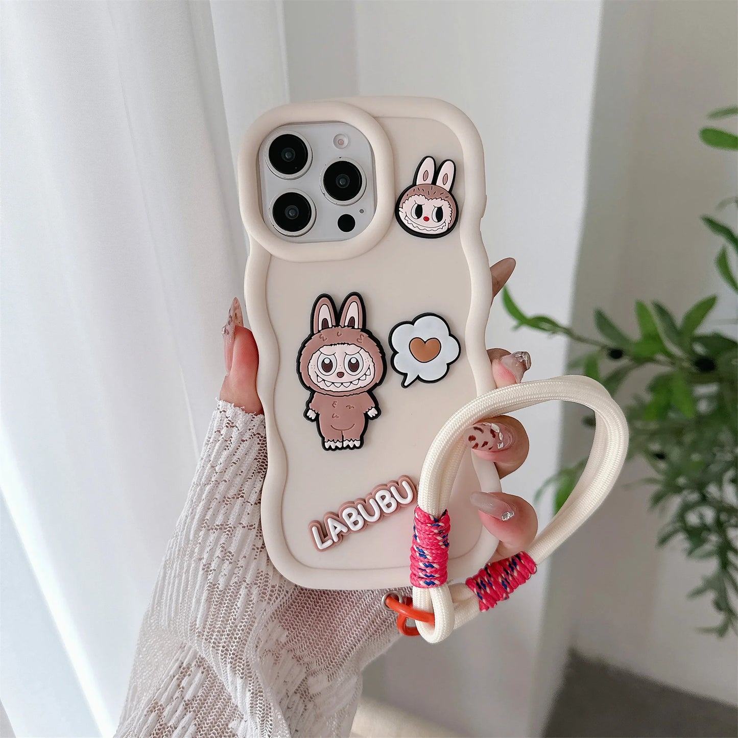 Wrist Strap Cartoon Cloth Lala Phone Case For iPhone