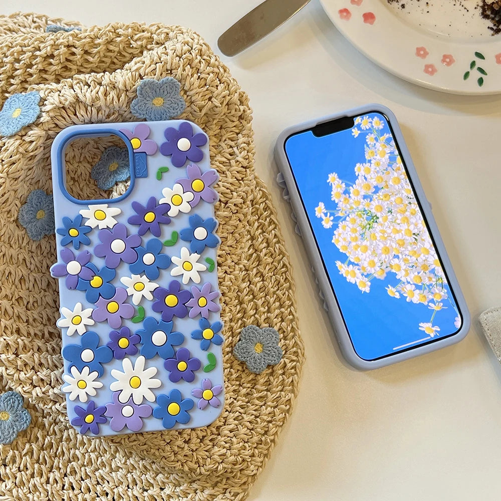 Daisy Flower Soft Silicone Luxury Phone Case