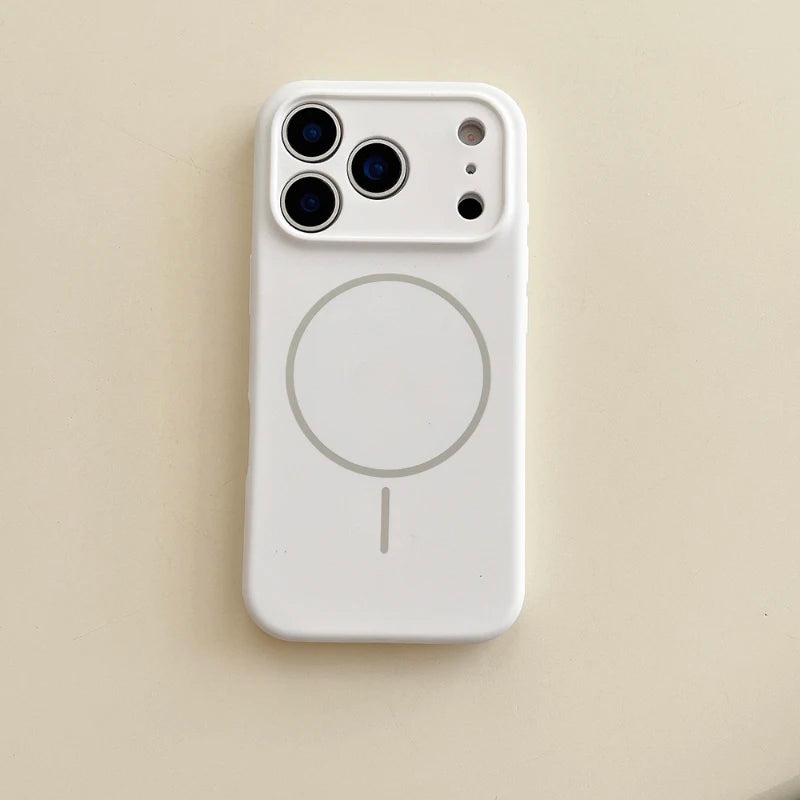 For Magsafe Magnetic Wireless Charging Solid Color Silicone Phone Case For iPhone