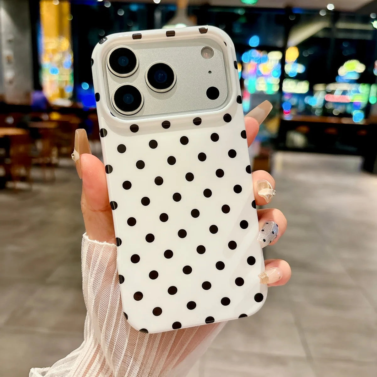 Korea Colorful Polka Dot Pattern Phone Case For iPhone Circular Wave Point Shockproof Bumper Cover