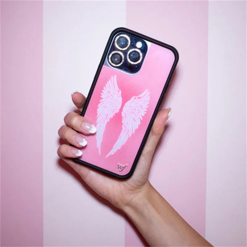 Wildflower Angel Baby Wings Cartoon Phone Case For iPhone
