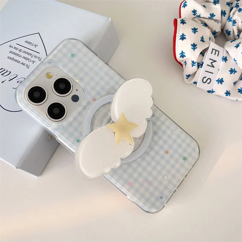 Fashion Plaid Pattern Magnetic Phone Case