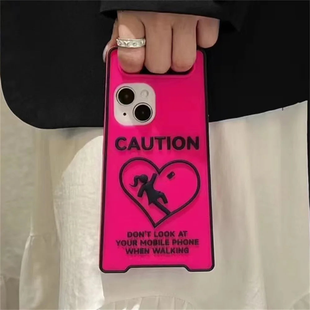 Glow In The Dark Creative Funny Warning Sign Phone Case