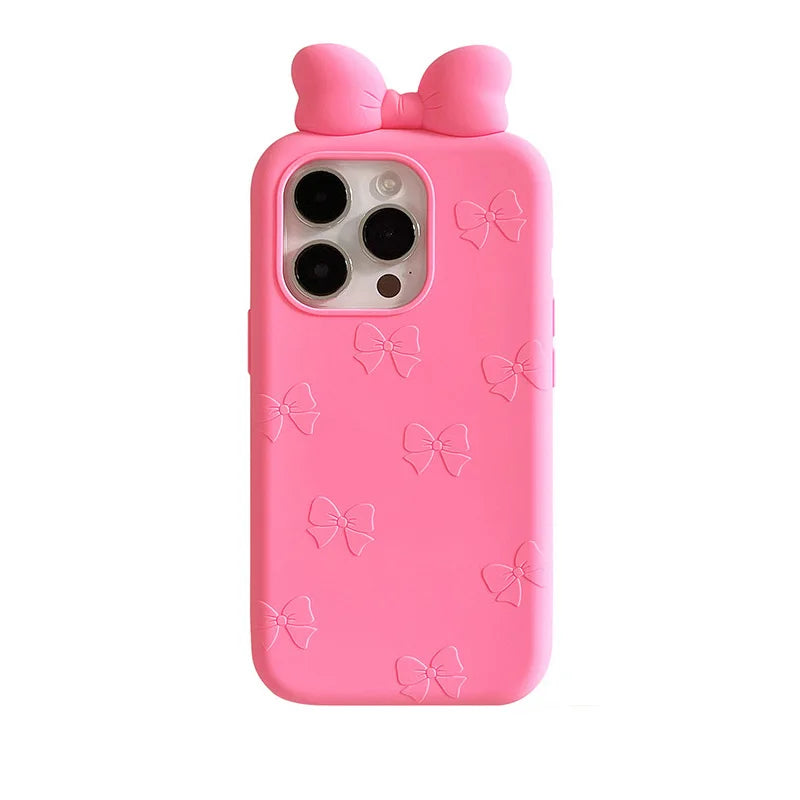 Cute 3D Cartoon Bowknot Phone Case For iPhone