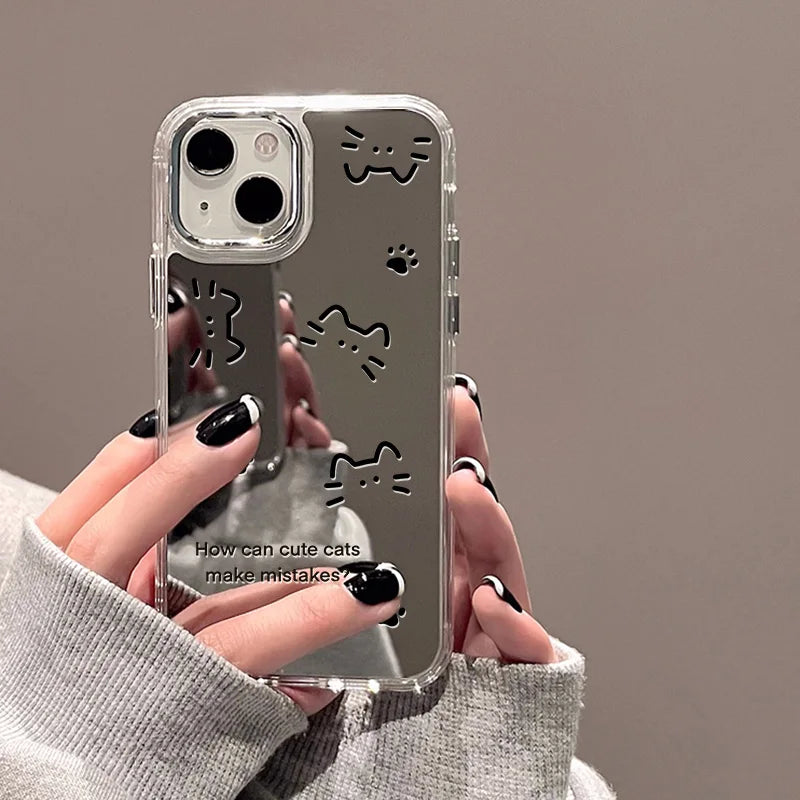 Love Heart Mirror Phone Case For iPhone