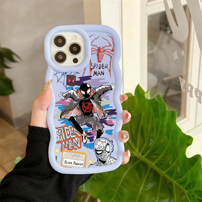Spider Gwen Spiderman Miles Morales Candy Color Phone Case For iPhone