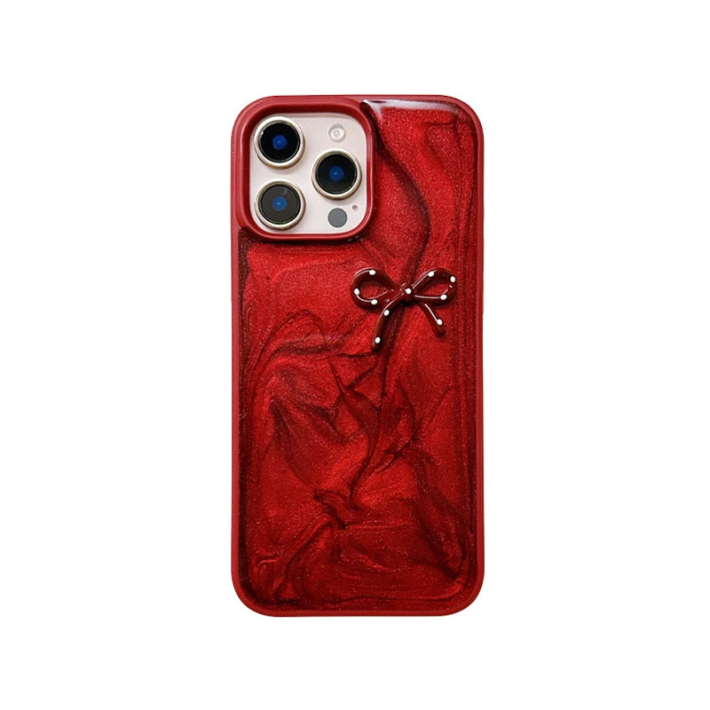 Fashion Polka Dot Bowknot Glitter Phone Case