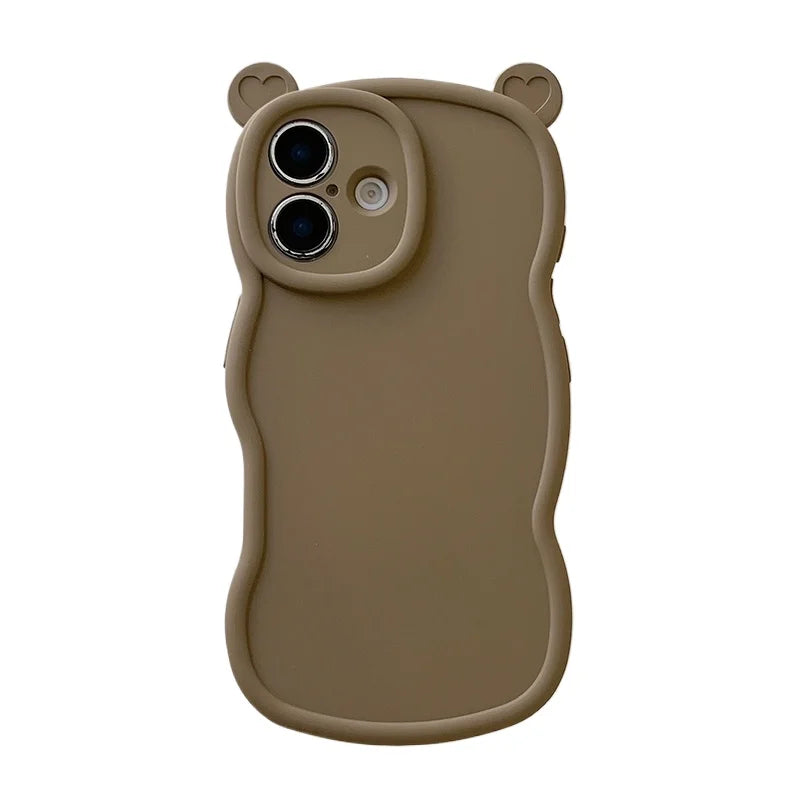 Fashion Cute Bear Ears Wave Side Phone Case