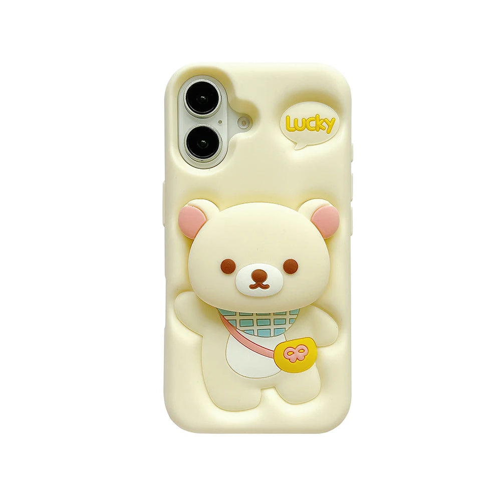 Kawaii Rilakkuma Bear Soft Silicone Case For iPhone