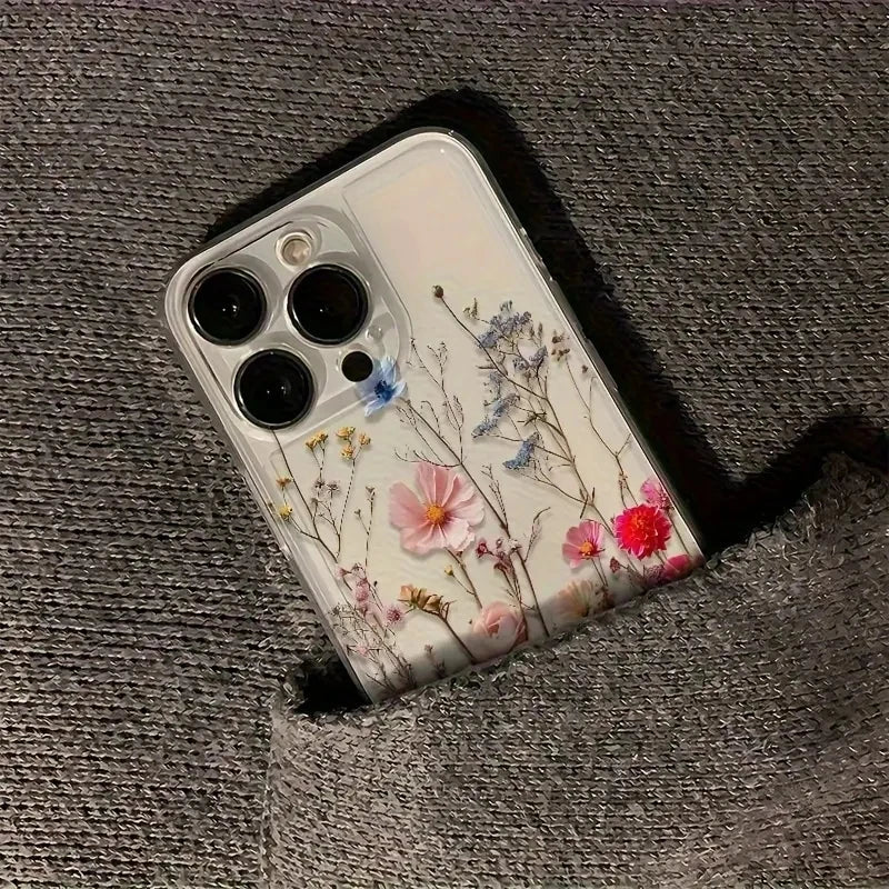 Transparent Flower Floral Phone Case For iPhone