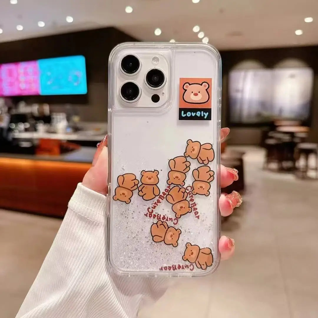 Multiple Brown Teddy Bear Sand Shell Phone Case