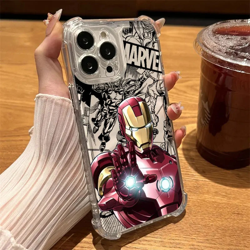 Marvel Hero Iron Man Clear Case For iPhone Shockproof Phone Cover