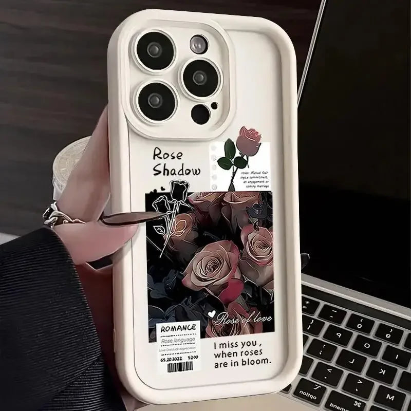 Case For iPhone Soft Flower Matte Shockproof Fashion Silicone Capa Funda