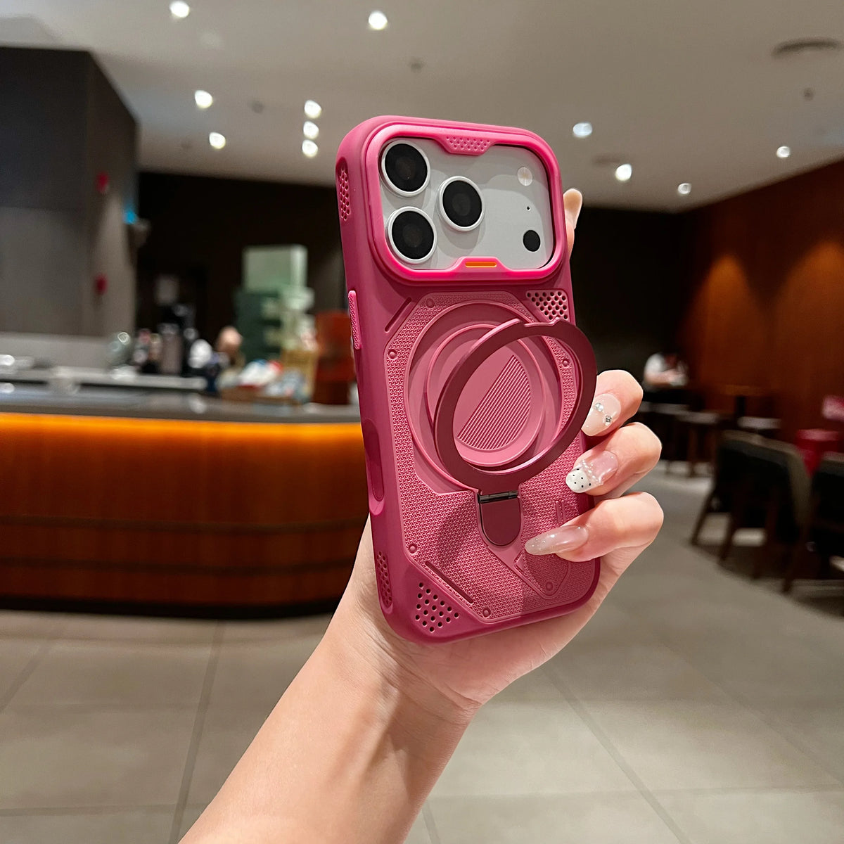 Two- Color Magnetic Kickstand Phone Case For iPhone