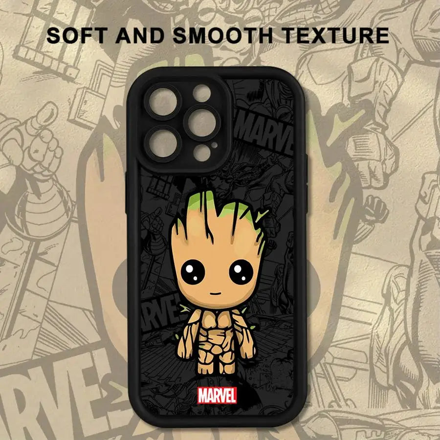 Soft Cover Phone Case For iPhone Marvels Groot Spiderman
