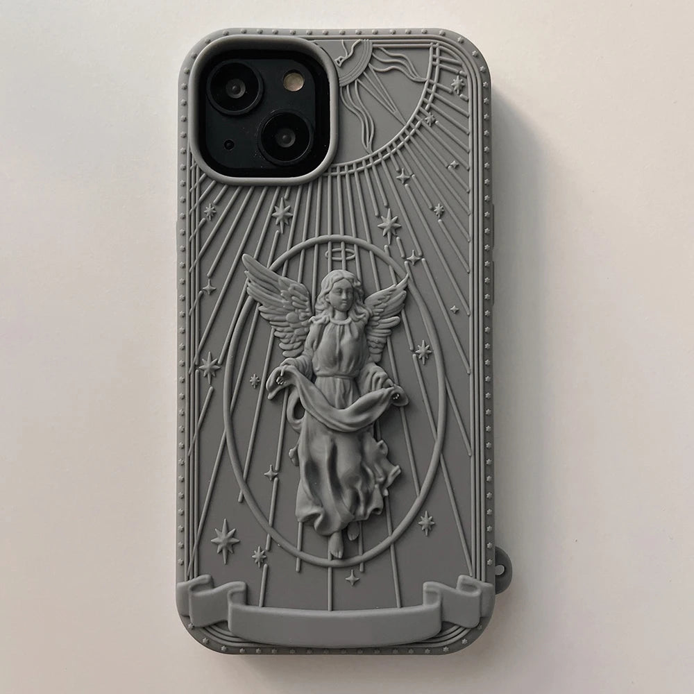 3D Classical Art Angel Statue Phone Case