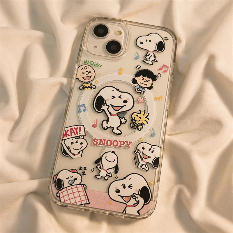 Snoopy MagSafe-Compatible iPhone Case with Hard Protective Shell