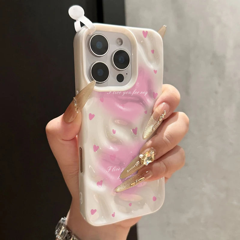Romantic Pink Love Heart Compatible Phone Case