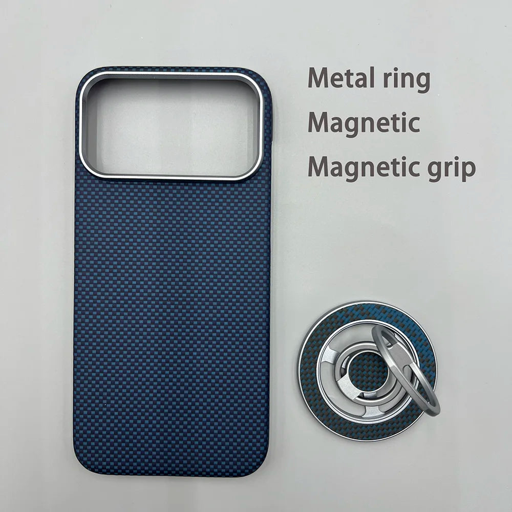 Carbon Fiber Kevlar Aramid Fiber Hard Shell Lightweight Business Black Protective Cover For iPhone