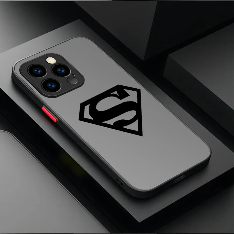 Marvel Cool Batman Spider Man Logo Matte Case For iPhone