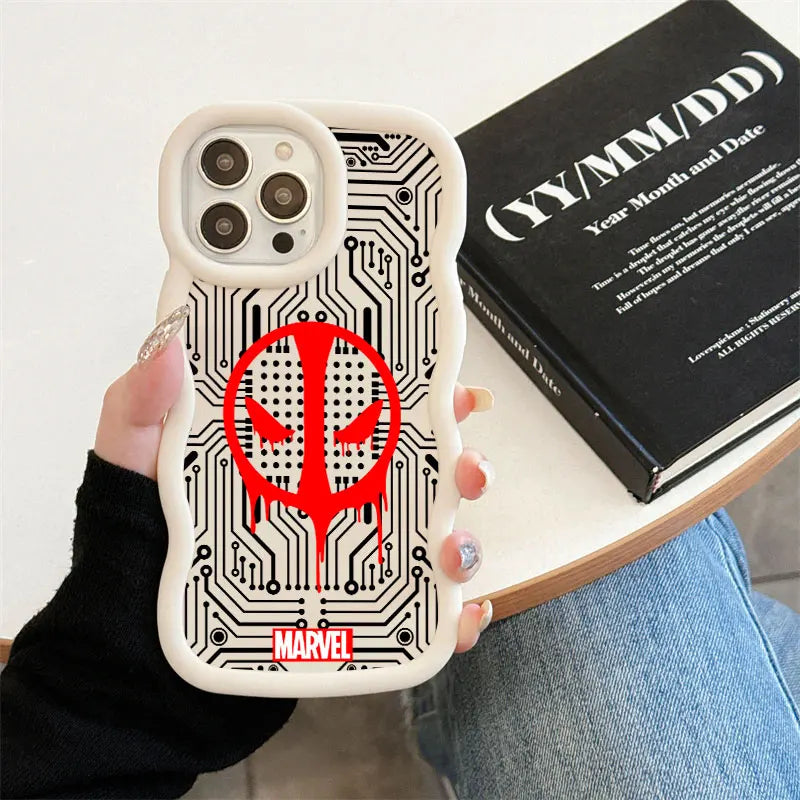 Marvel Deadpool Spider Man Miles Morales Candy Color Phone Case For iPhone