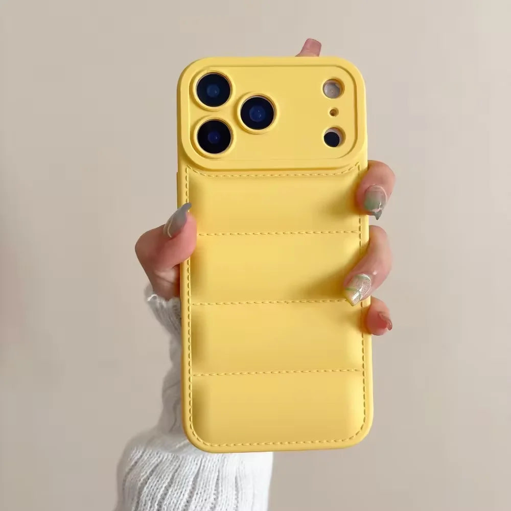 Luxury Down Jacket Silicone Shockproof Case For iPhone