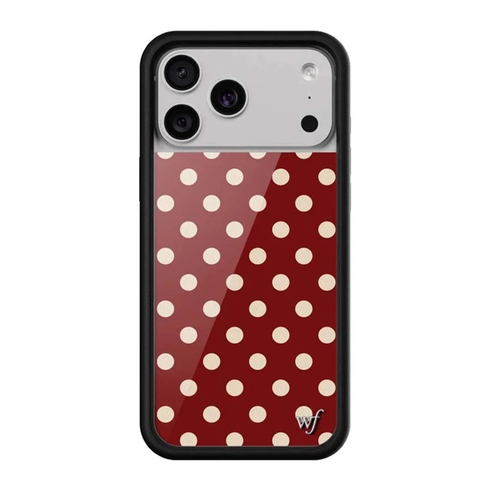 New Wildflower Cherry Strawberry Polka Dot Phone Case For iPhone Cute Cartoon Cover