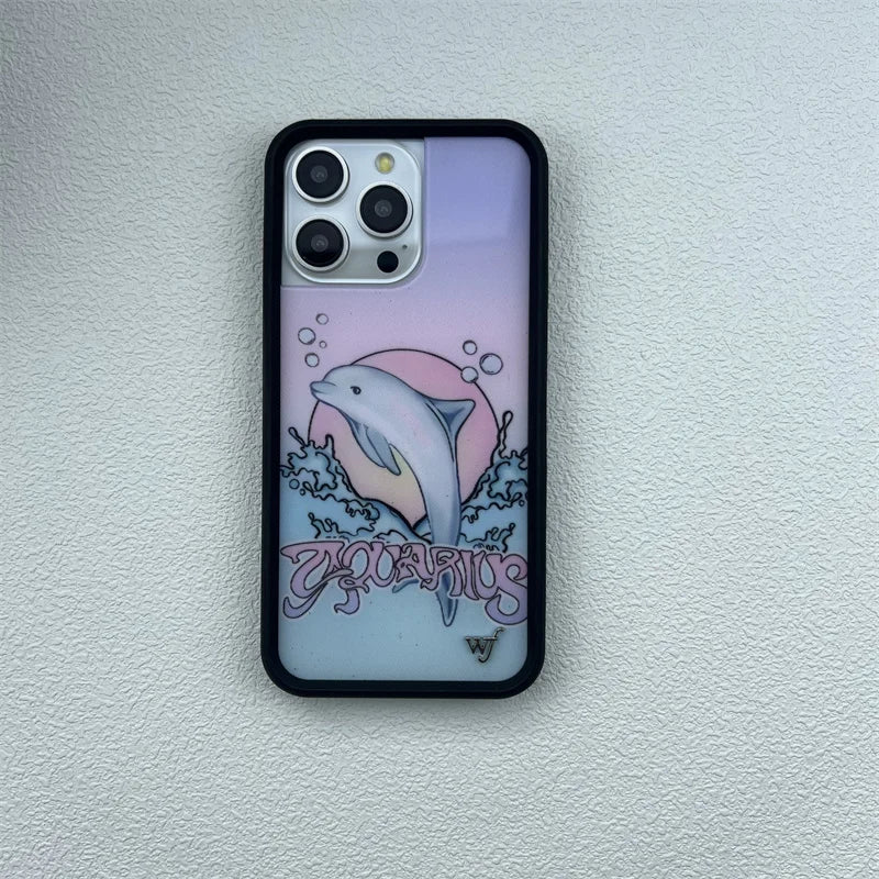 Cute Animal & Cherry Print iPhone Case – Wildflower Cartoon Design