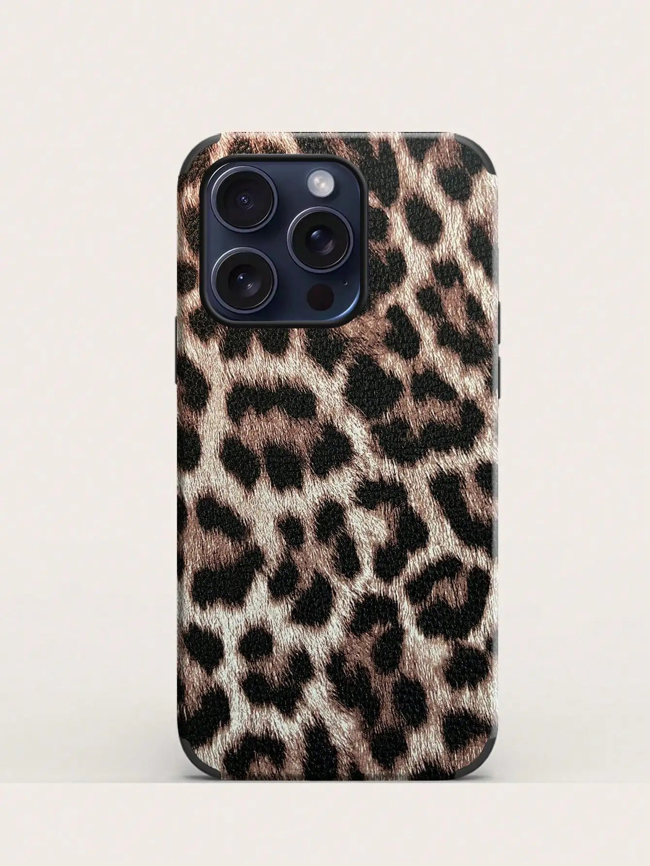 Leopard Pattern Leather Craft Soft Phone Case For iPhone