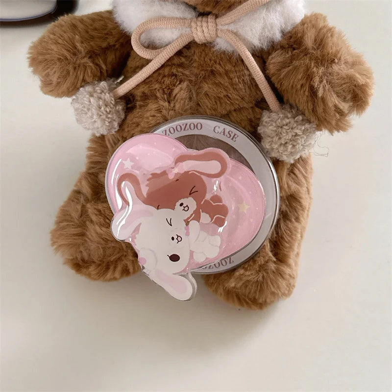 Cartoon Bunny Bear MagSafe Stand Shockproof Case
