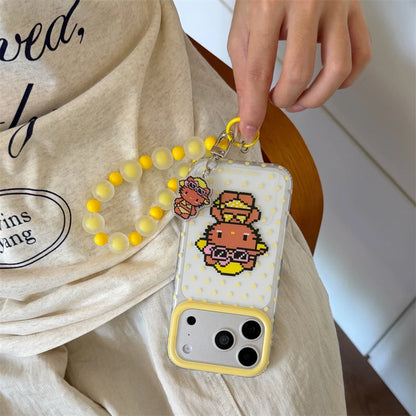 Kawaii Pixel Kitty Polka Dot Phone Case For iPhone
