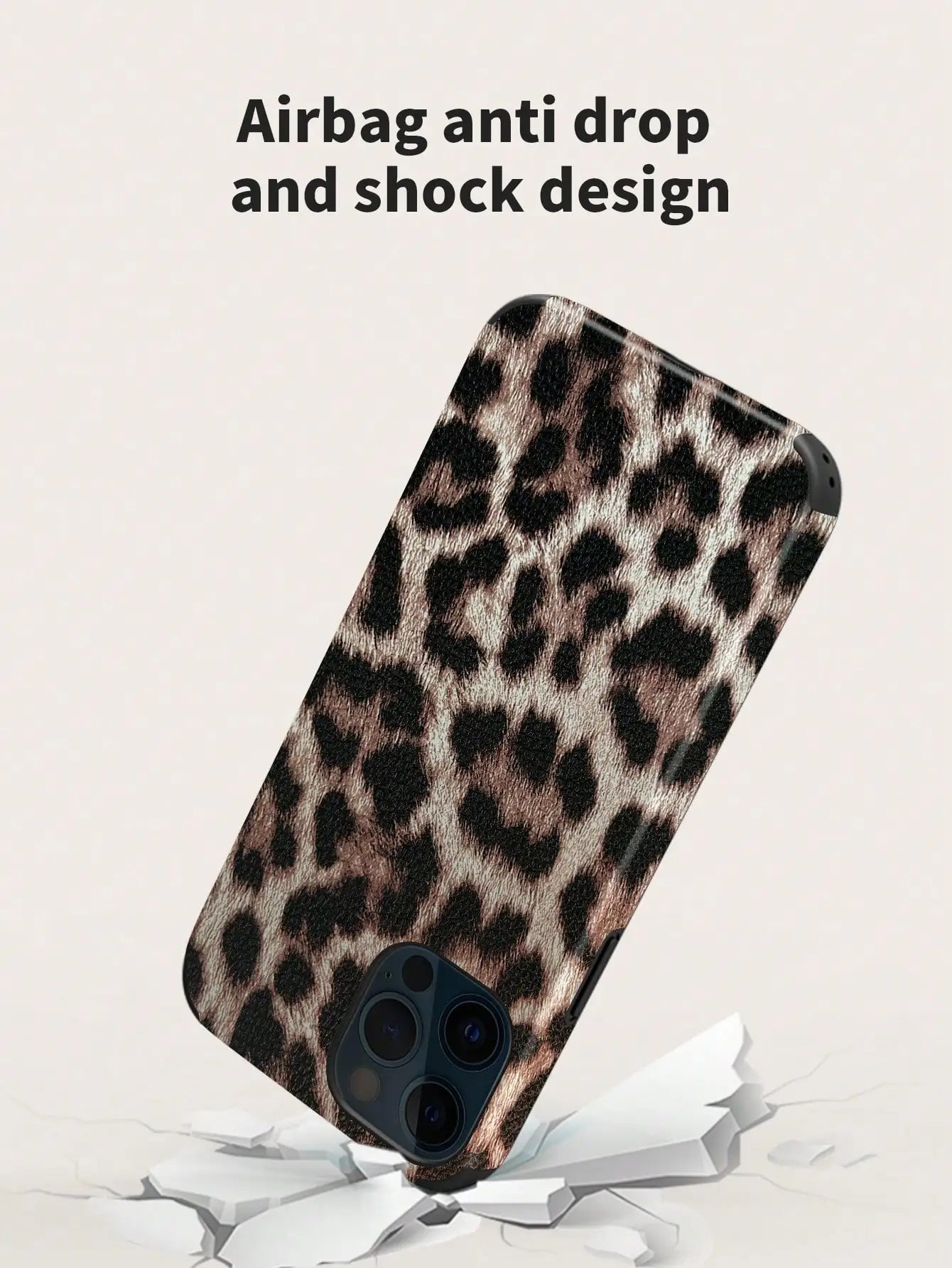 Leopard Pattern Leather Craft Soft Phone Case For iPhone