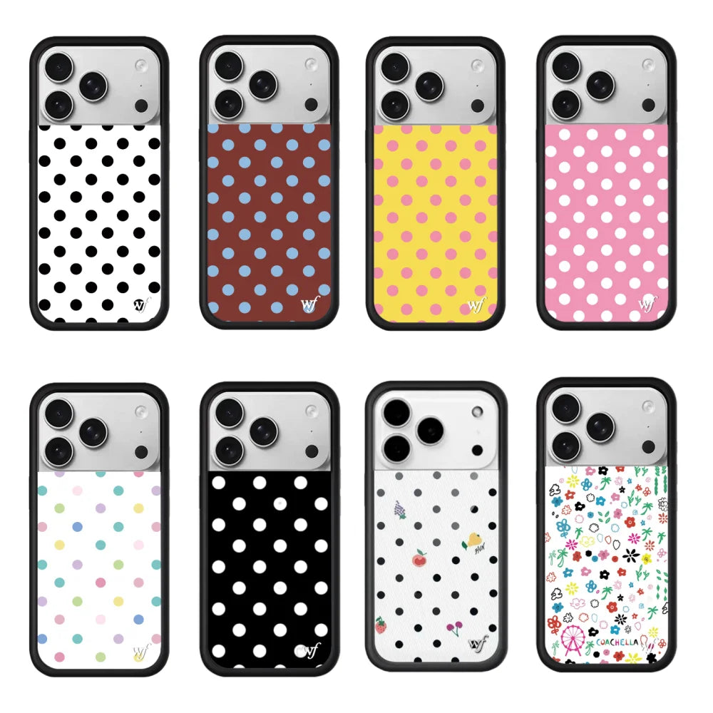 New Wildflower INS Cherry Polka Dot Phone Case For iPhone